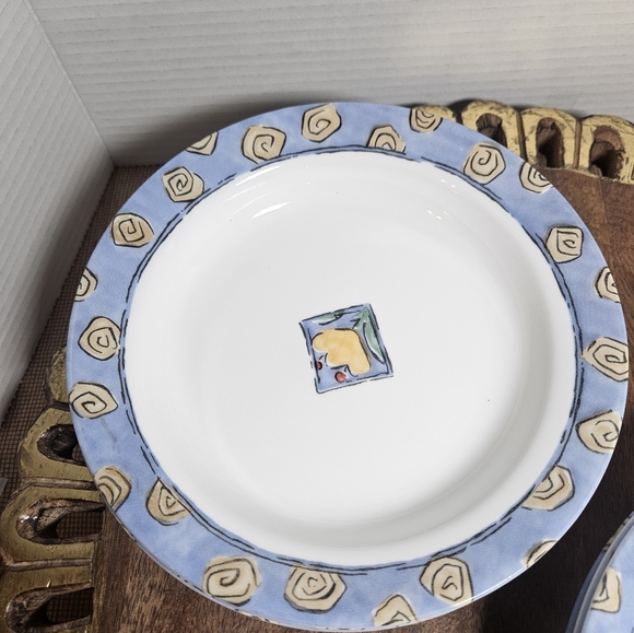 SET OF 6 - CORNING CORELLE - WATERCOLORS - 8 1/2" RIMMED 15 OZ SOUP PASTA BOWLS - Picture 6 of 16